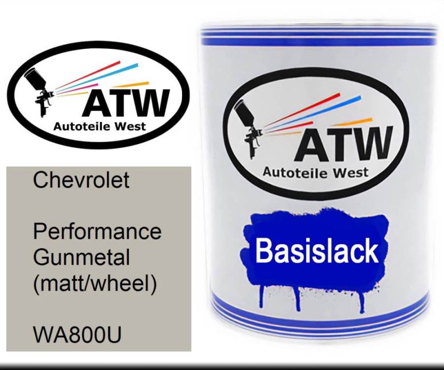Chevrolet, Performance Gunmetal (matt/wheel), WA800U: 1L Lackdose, von ATW Autoteile West.